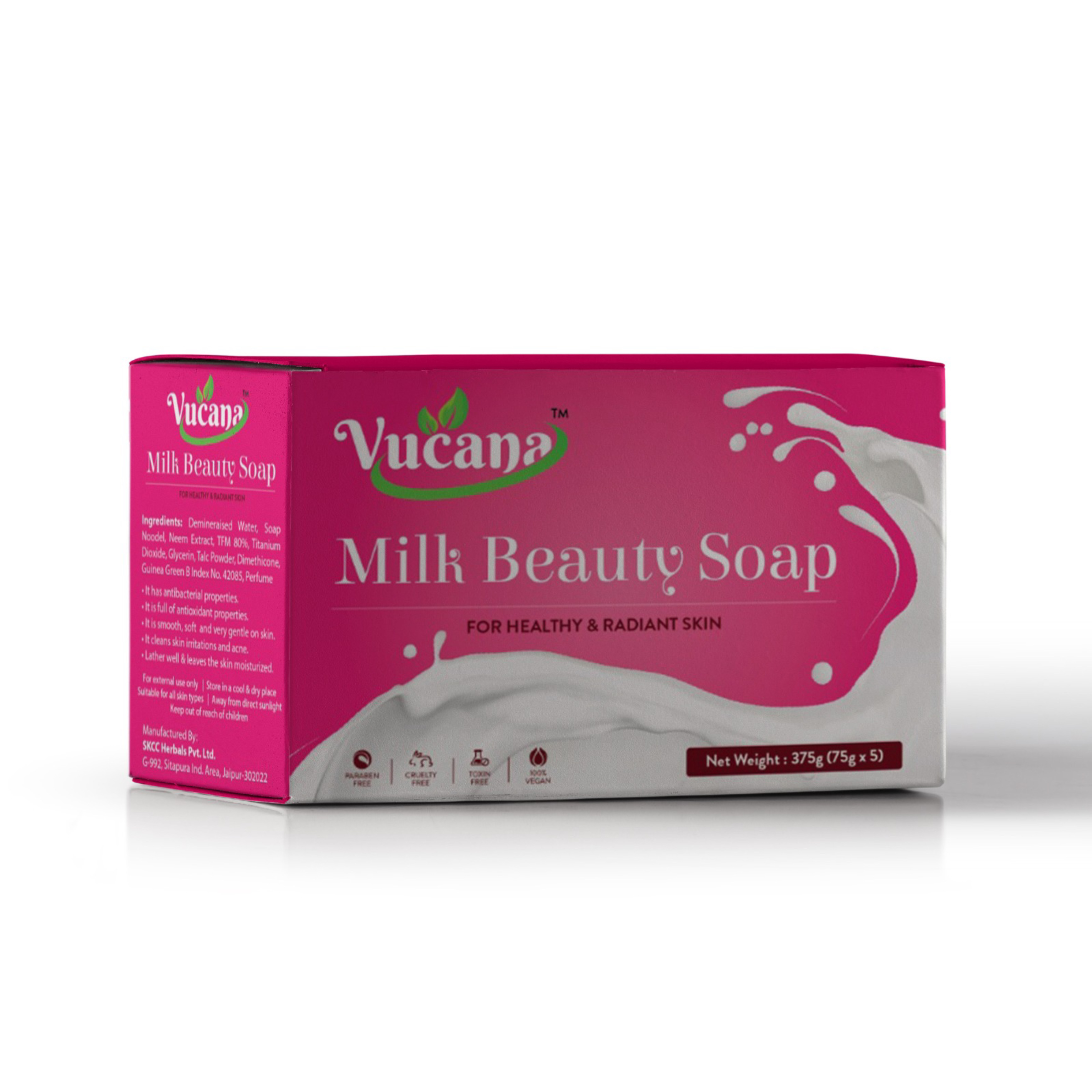 Milk Beauty Soap 375gm (5 piece)