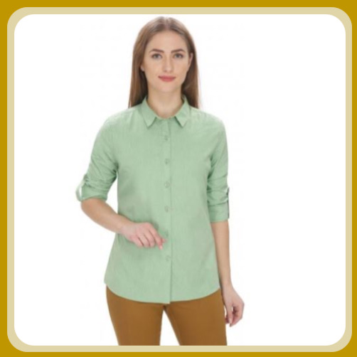 Women  Light Green  Plen Shirt