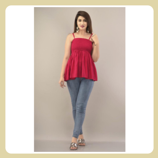 Women Pink Bobin Top
