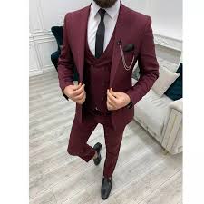 Formal Mahroon Three Piece Suit