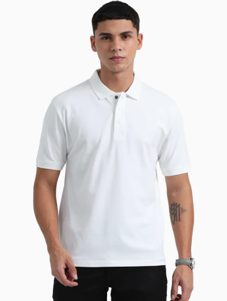 WHITE POLO T SHIRT