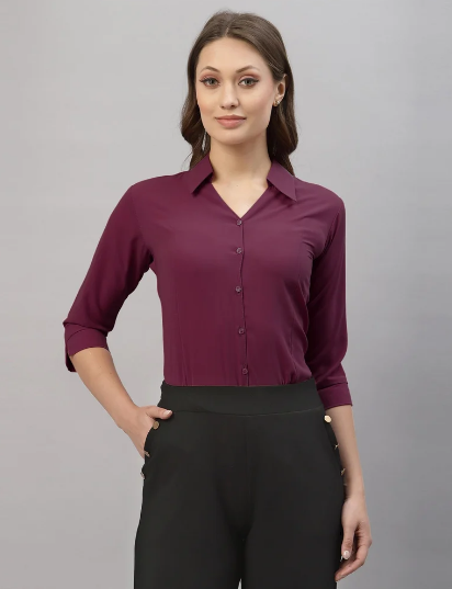 women formal  wine shirt